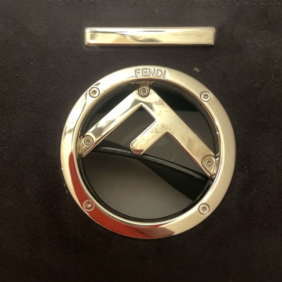 Fendi Logo Leather and Velvet Shoulder Bag - Picture 8 of 8